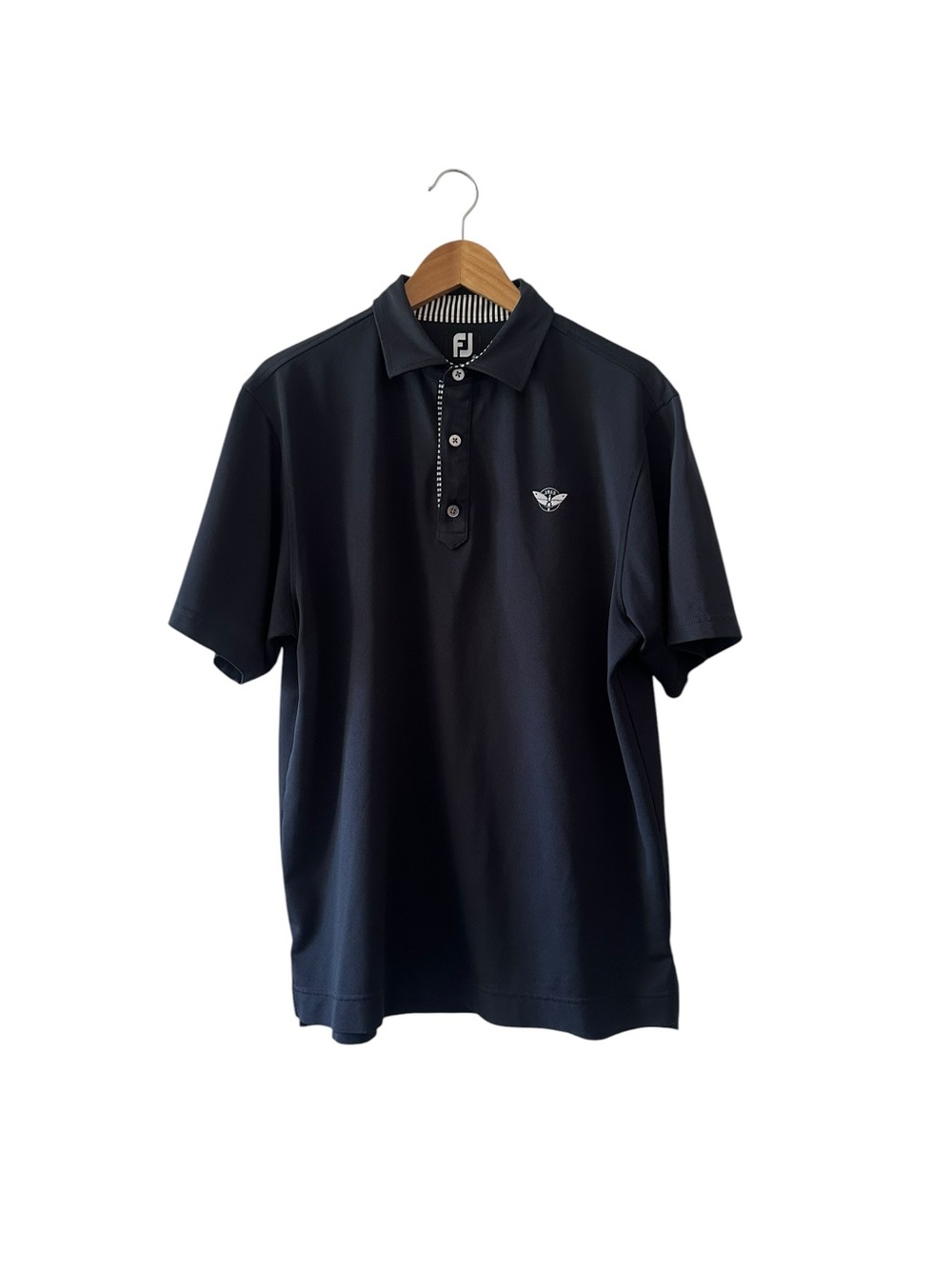 FootJoy FJ 1910 Heritage Logo Golf Polo Shirt Men's Medium Navy Blue